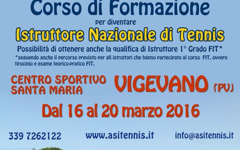 Corso di formazione per diventare Istruttore Nazionale di Tennis